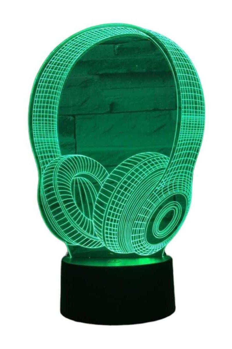 Lámpara Ilusión 3D Audífonos 7 Colores-1