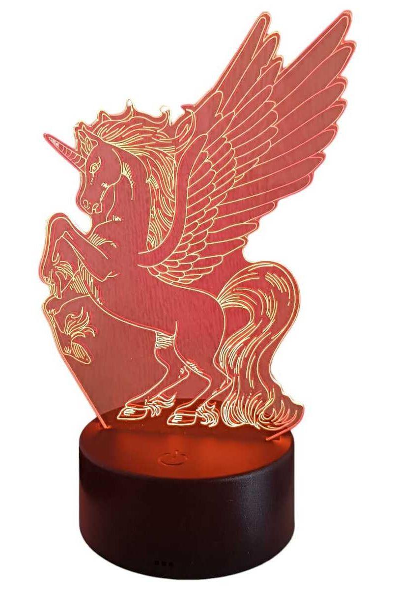 Lámpara Ilusión 3D Unicornio de Fantasía 7 Colores-3