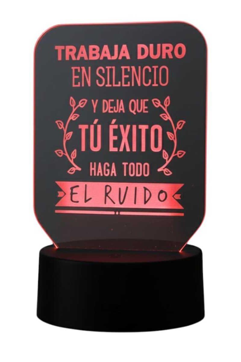 Lámpara Ilusión 3D Frase: Trabaja duro en silencio... 7 Colores-3