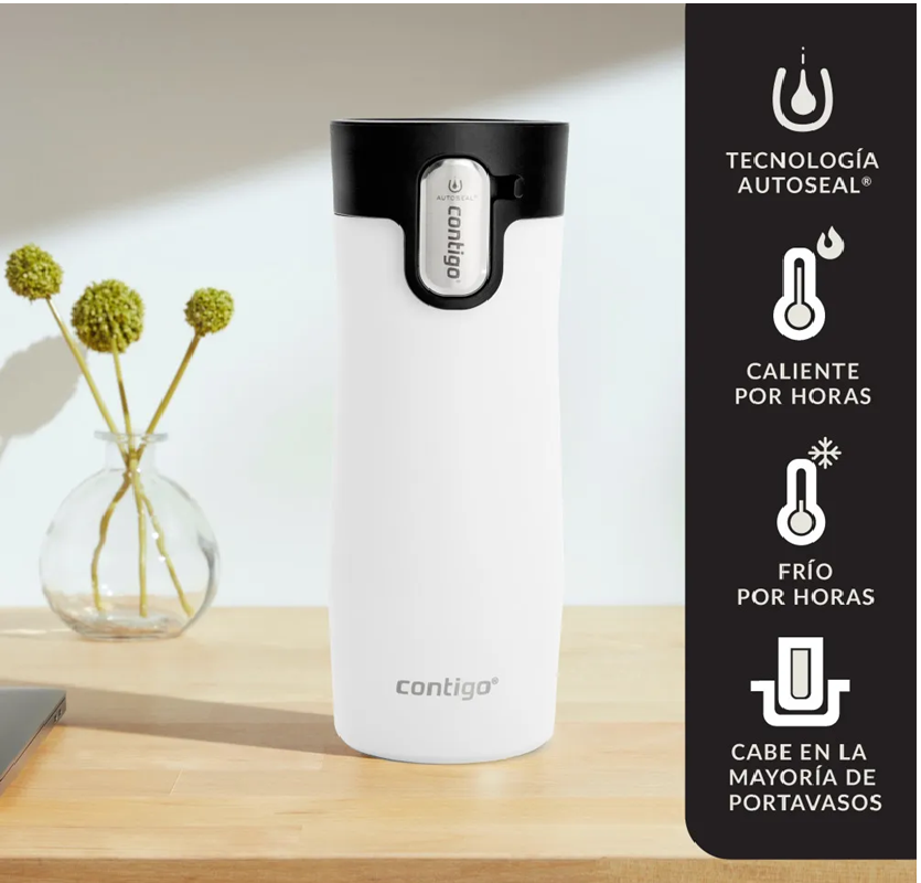Vaso Mug Termico Contigo West Loop Blanco 470ml Acero Inox-1