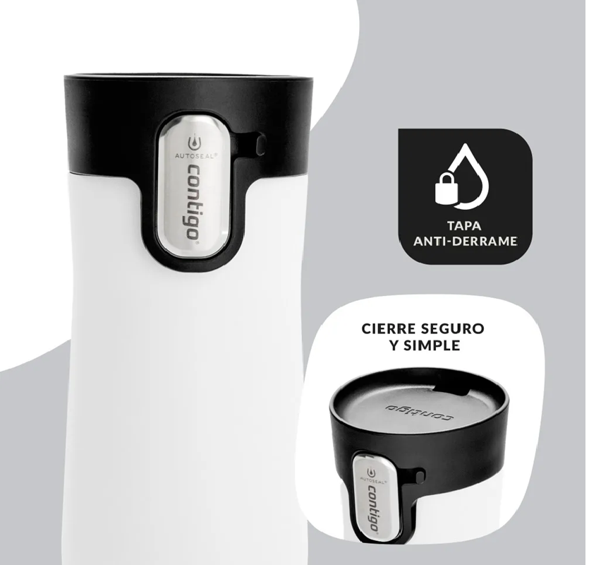 Vaso Mug Termico Contigo West Loop Blanco 470ml Acero Inox-2