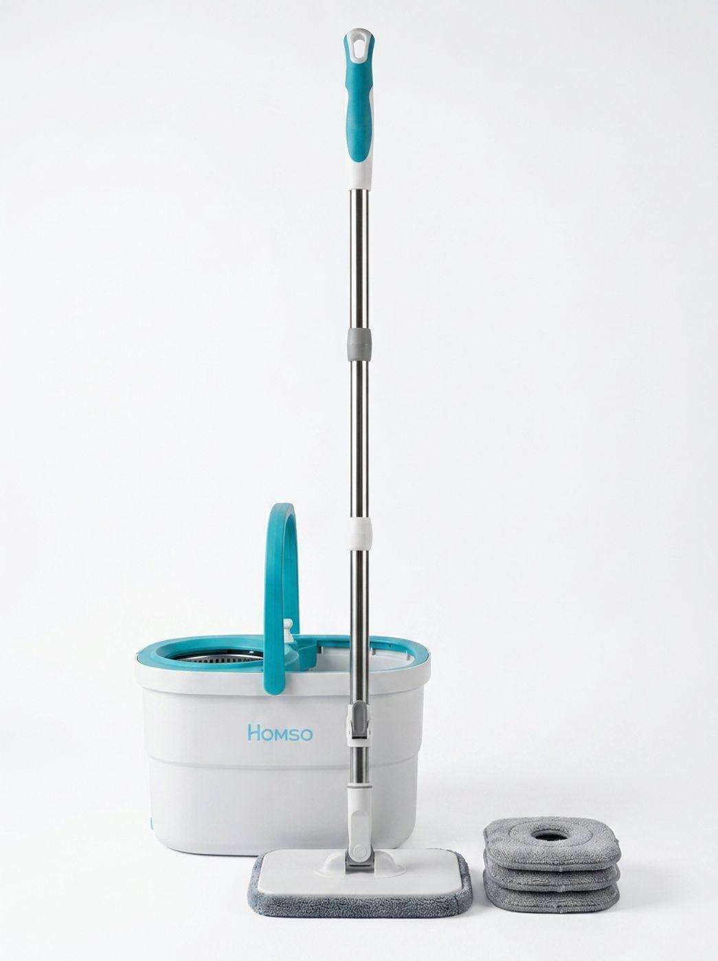 Trapeador Mopa 360 Con Balde Giratorio Centrifugo Microfibra-2
