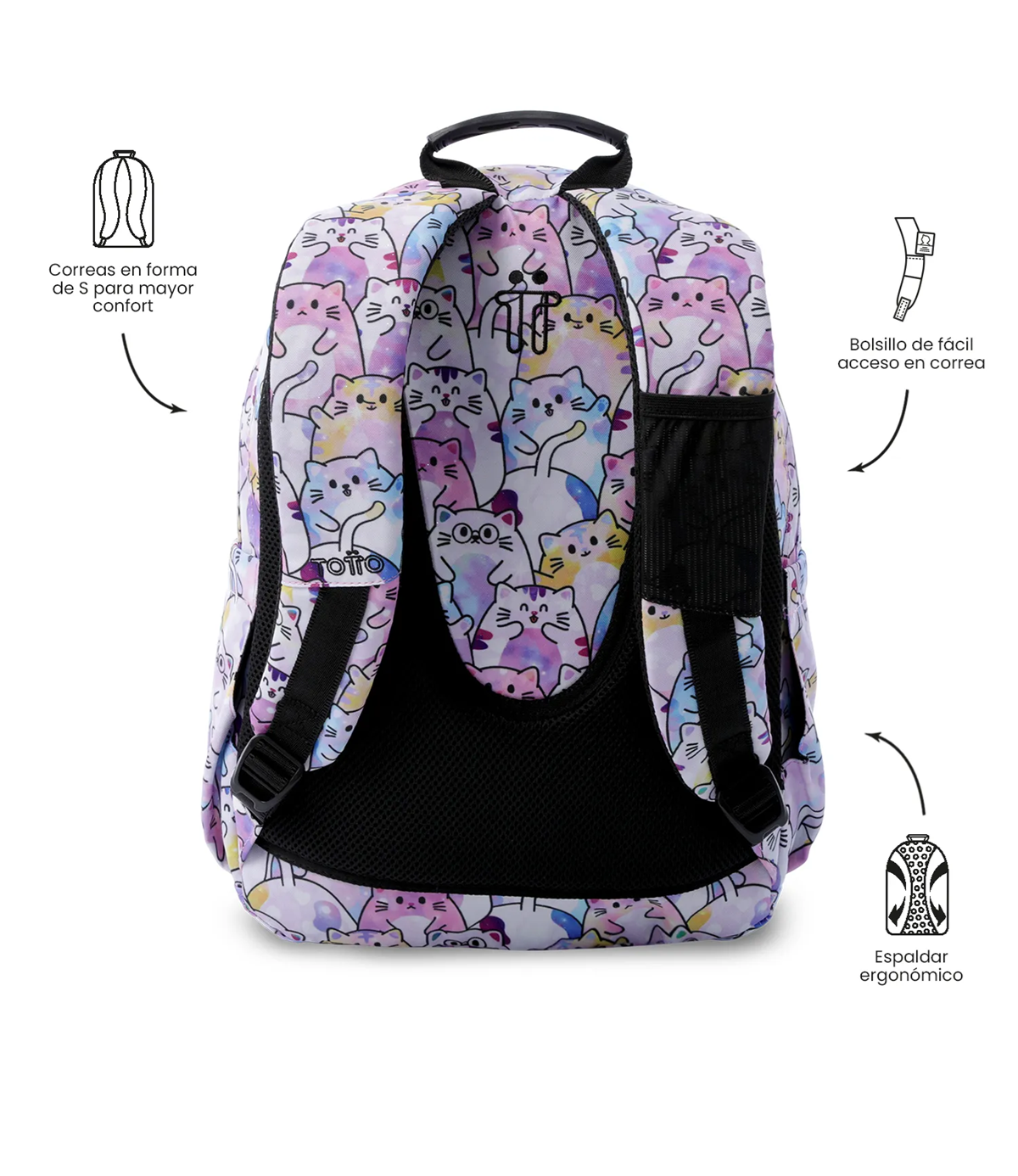 Mochila Escolar Totto Acuarela 20l Resistente, Práctica, Durable Y Ligera Morral-3