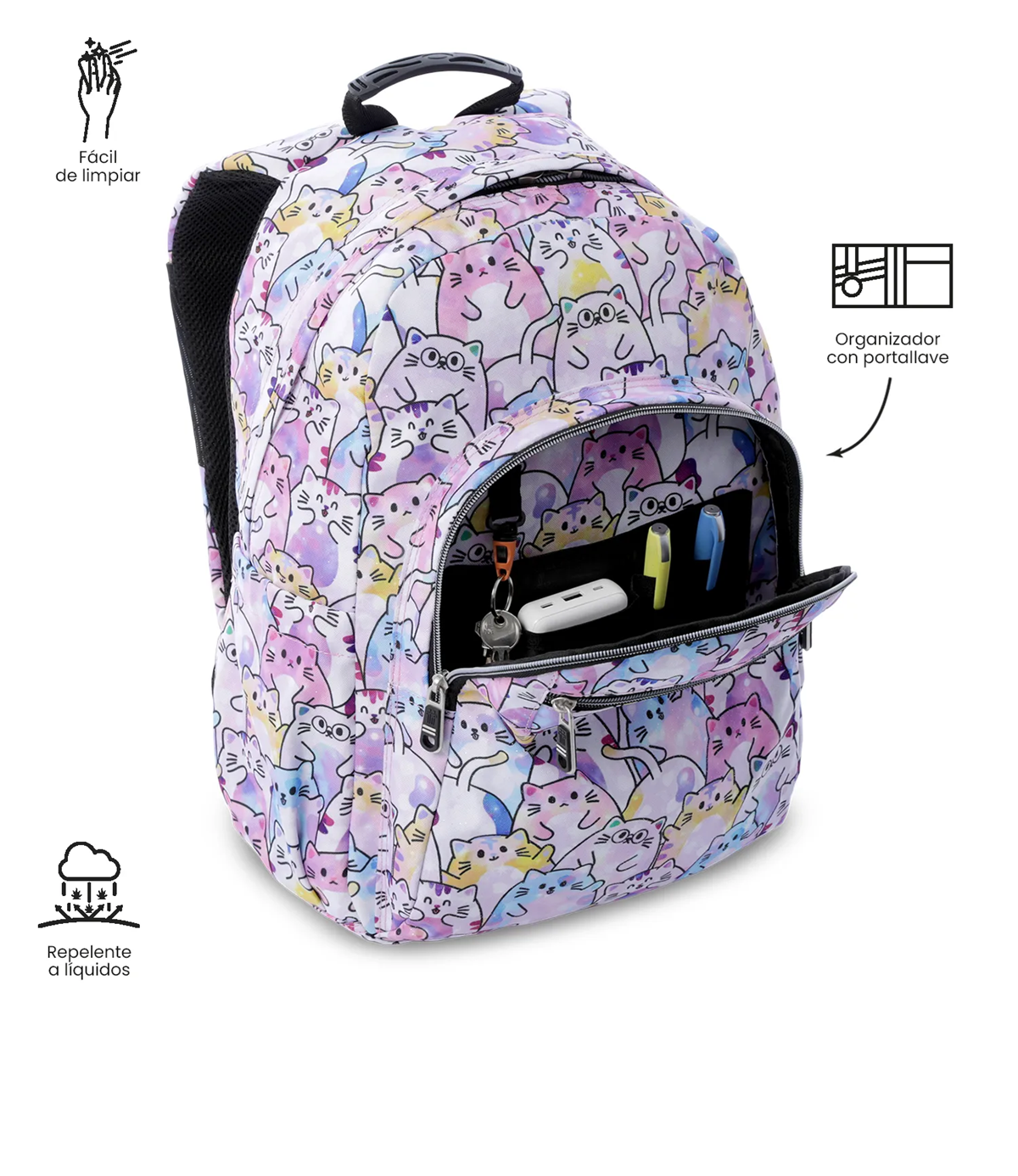 Mochila Escolar Totto Acuarela 20l Resistente, Práctica, Durable Y Ligera Morral-5