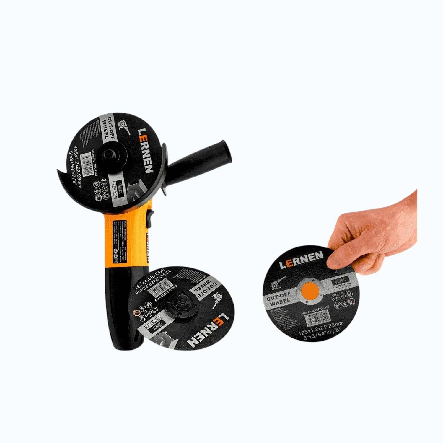 Esmeril Angular Electrico Lernen 125mm 720w Con 8 Discos-2