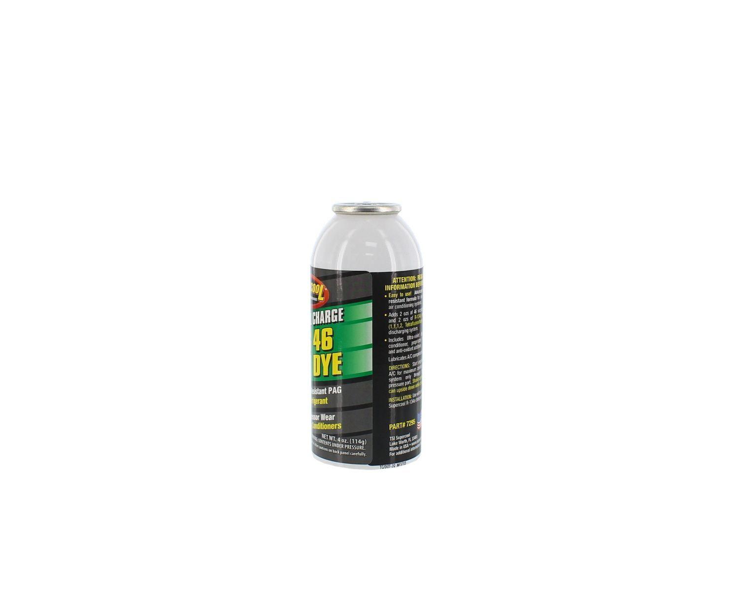 Carga Aceite PAG 46 + Detector De Fugas UV + Refrigerante R134A 4OZ Aerosol SUPERCOOL-2