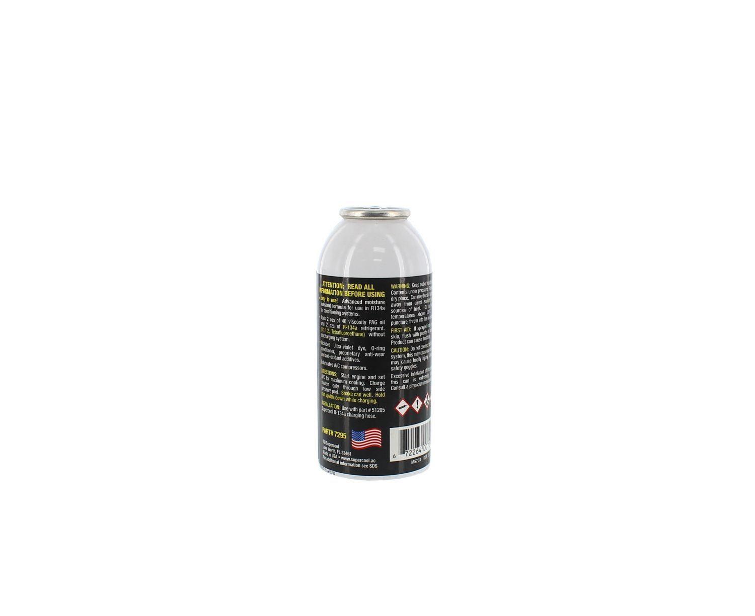 Carga Aceite PAG 46 + Detector De Fugas UV + Refrigerante R134A 4OZ Aerosol SUPERCOOL-4