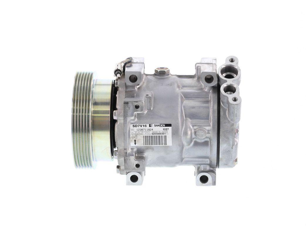 COMPRESOR DE AC SD7V16 6PK 12V 125MM  RENAULT CLIO 6201 SANDEN-0