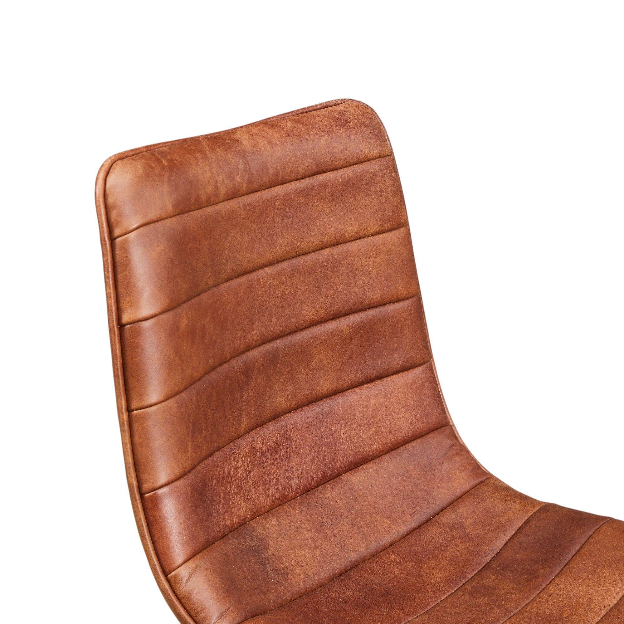 SILLA COMEDOR TORINO CUERO FULL GRAIN CAFE  CLARO ACERO SAND BLACK 45x63x80 CM-5