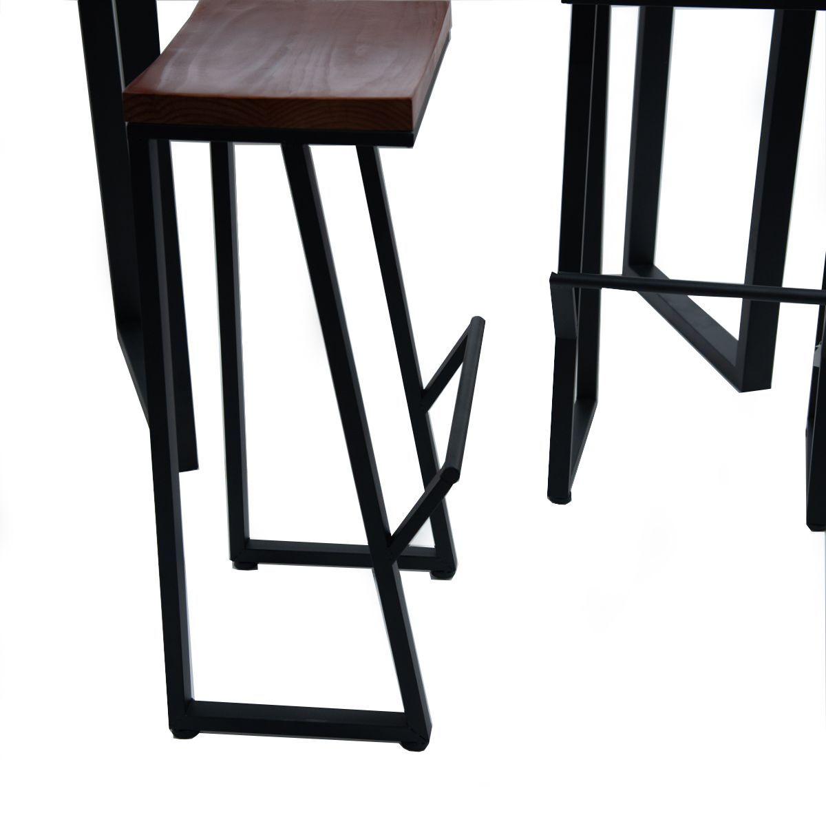 Set mesa de bar madera de teca 3 piezas-4