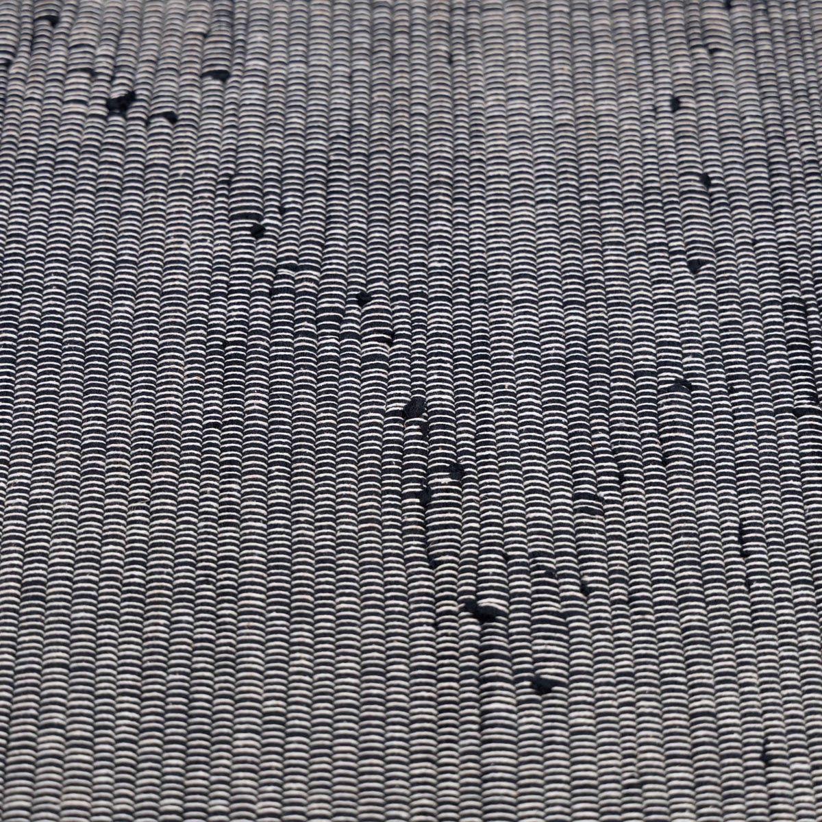 Bajada de cama Samarinda de yute y algodón negra 60x90cm-3