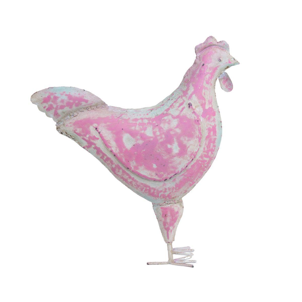 Gallina decorativa de metal 51 x 48 cm-3