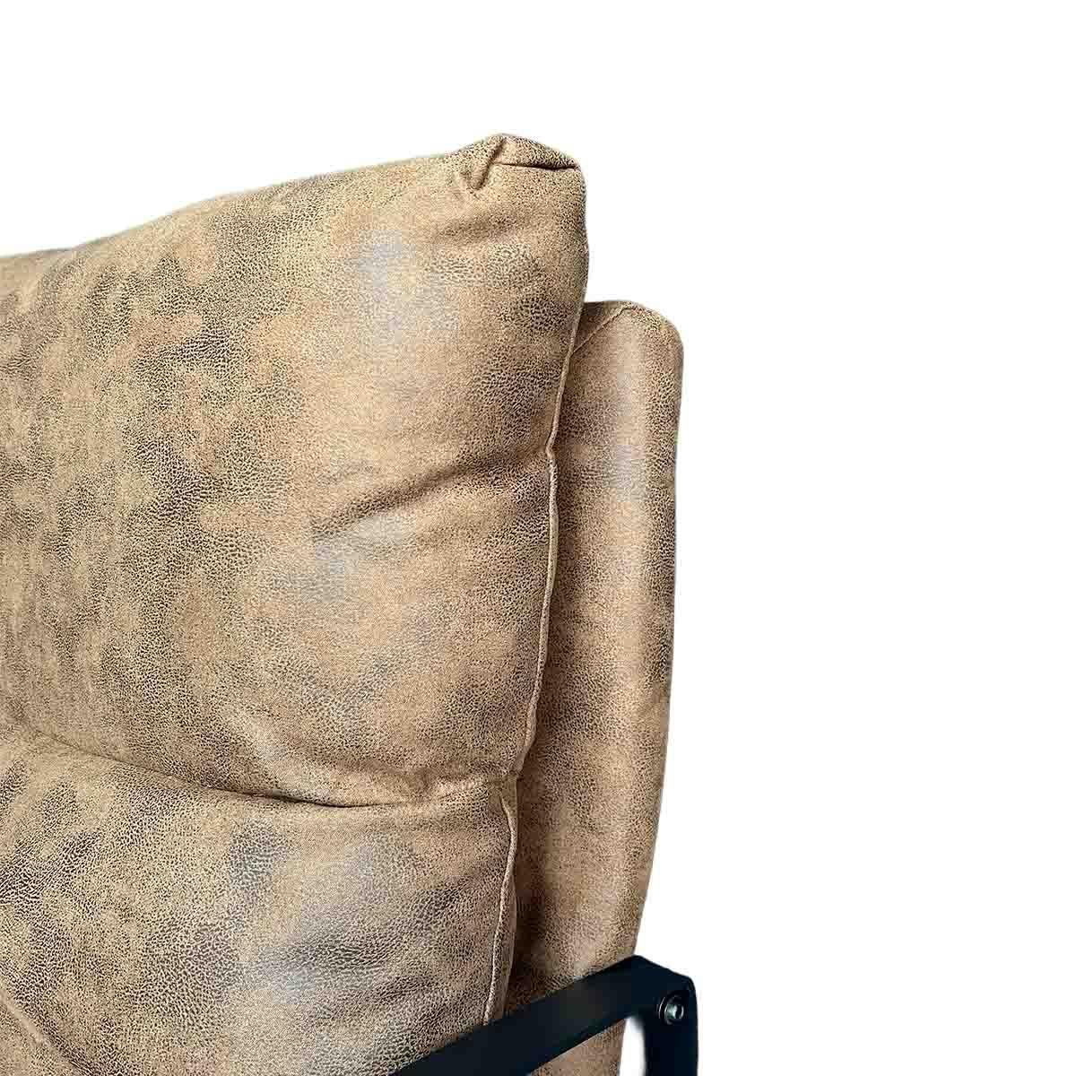 Poltrona Thomas Tela Caf Chocolate Estructura Met lica Negra-5