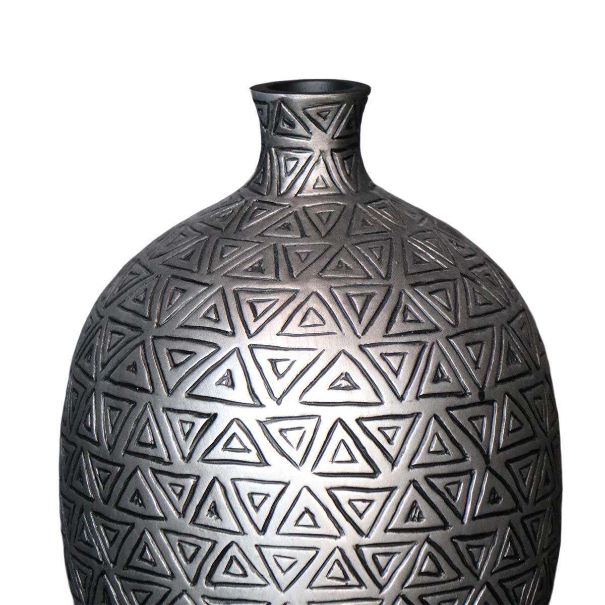 ADORNO JARRON BORDEAUX POLIRESINA PLATA 20,5 x 20,5 x 25.5 CM-2