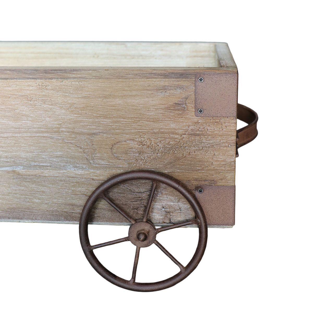 ADORNO CARRETILLA PIERRE MADERA 48 x 22 x 20,5cm-3