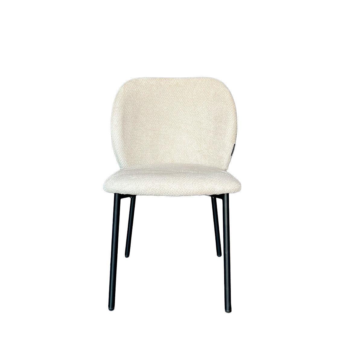 Silla Jack Tela Beige Estructura Metálica Negra-2