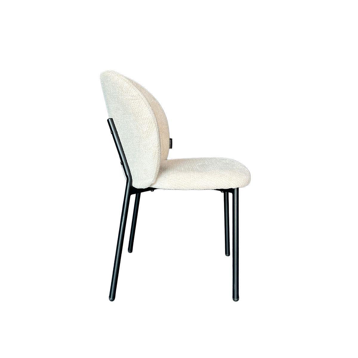 Silla Jack Tela Beige Estructura Metálica Negra-3