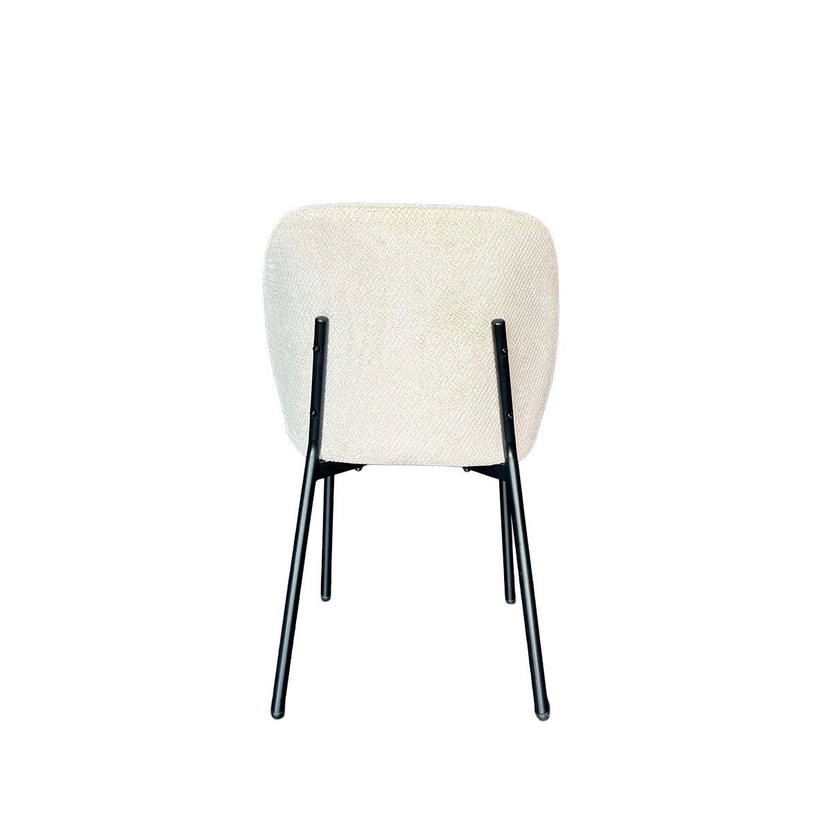 Silla Jack Tela Beige Estructura Metálica Negra-5
