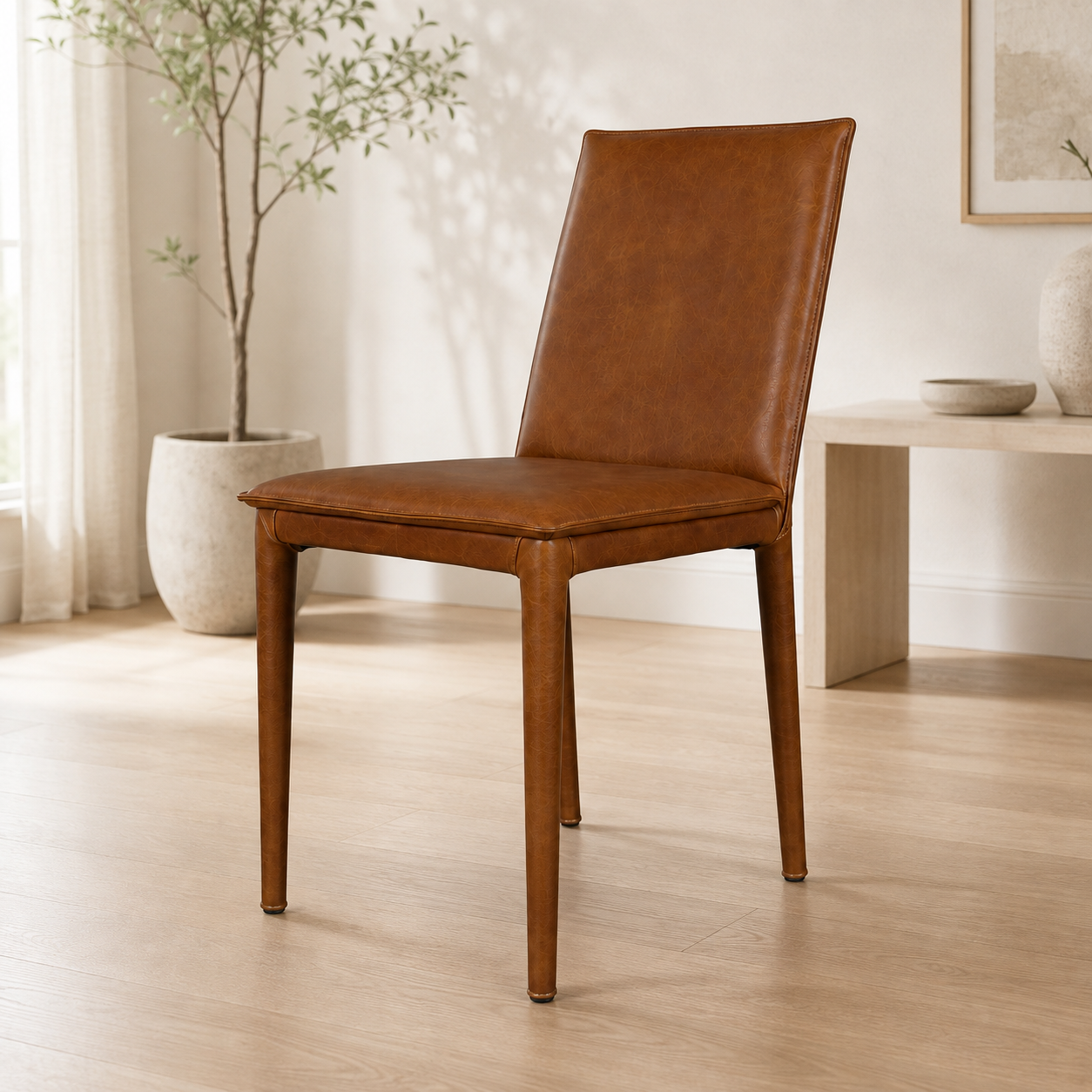 SILLA JULIAN EN CUERO NATURAL FULL GRAIN Y METAL 46 X 58 X 85 CM-1