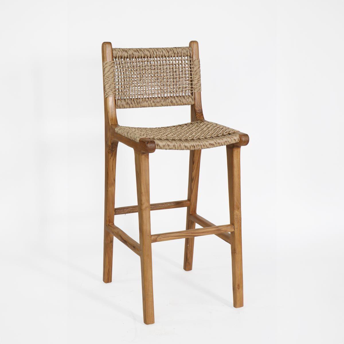 Silla de Bar Alfred madera fibra sintética color natural h72cm-0