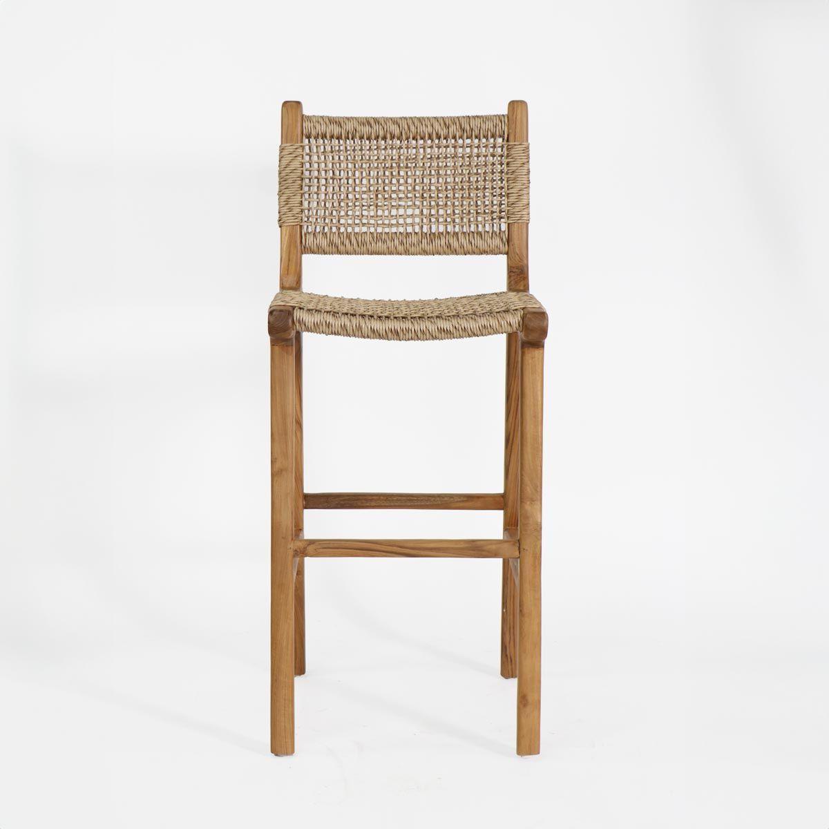 Silla de Bar Alfred madera fibra sintética color natural h72cm-1