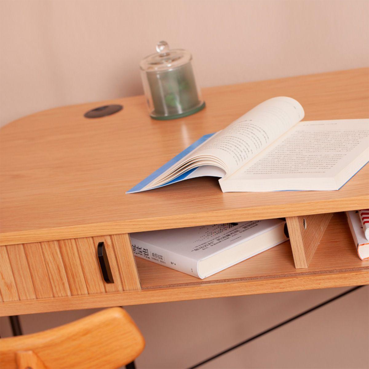 Escritorio Vigeland de Madera Roble Natural 120×60 cm con Puerta Corredera-2