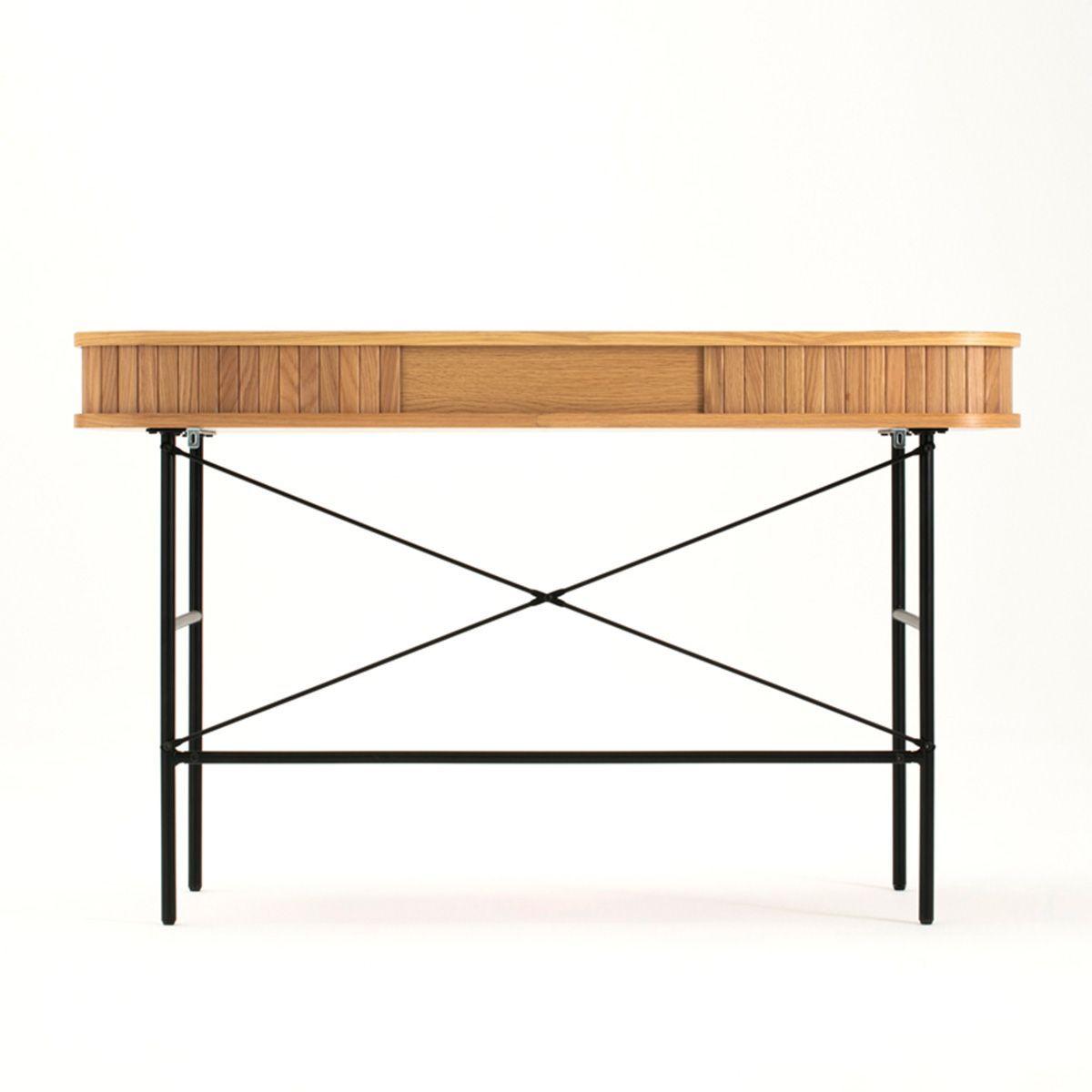 Escritorio Vigeland de Madera Roble Natural 120×60 cm con Puerta Corredera-7