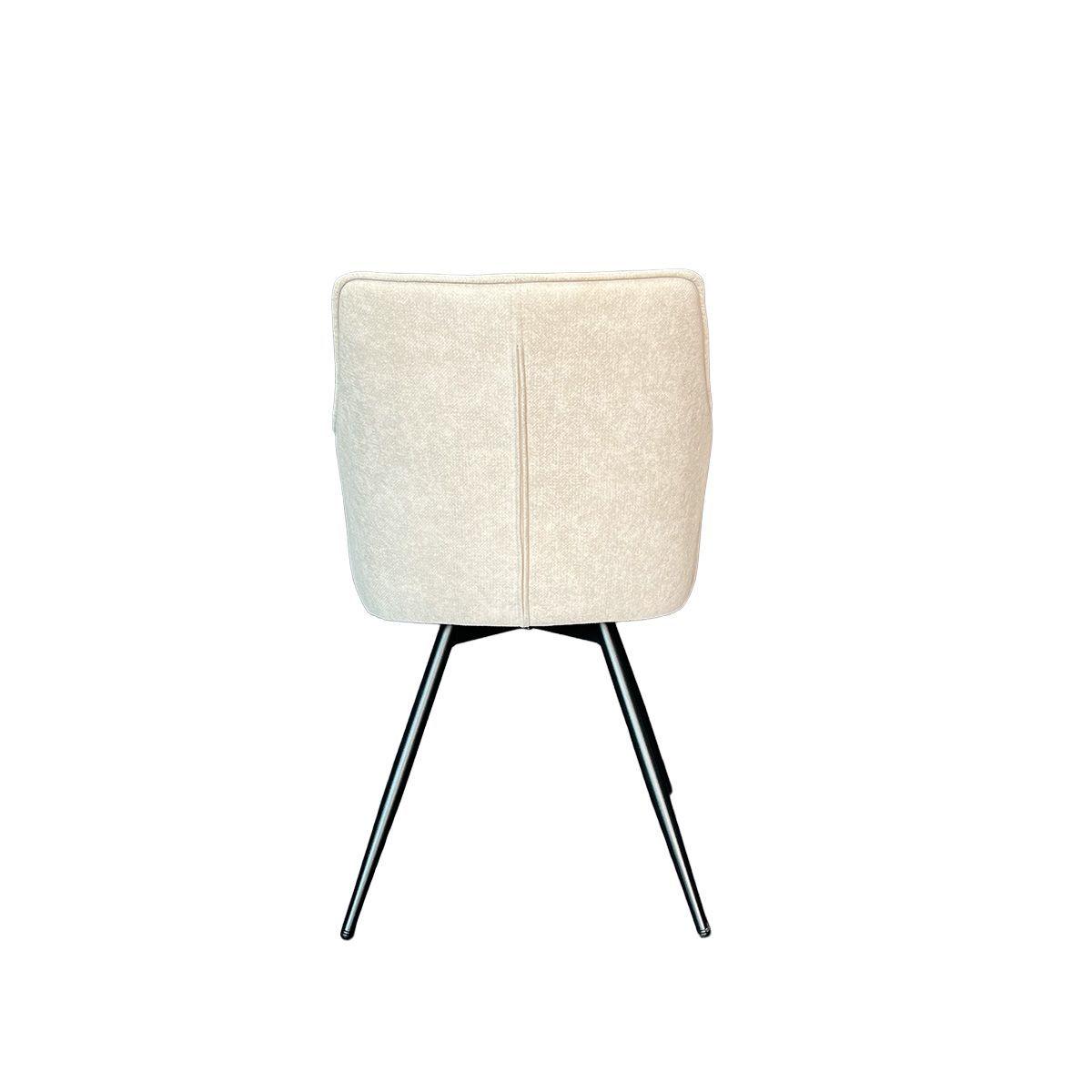 Silla Oliver Con Brazos Tela Gris base Metálica Giratoria Negra-4