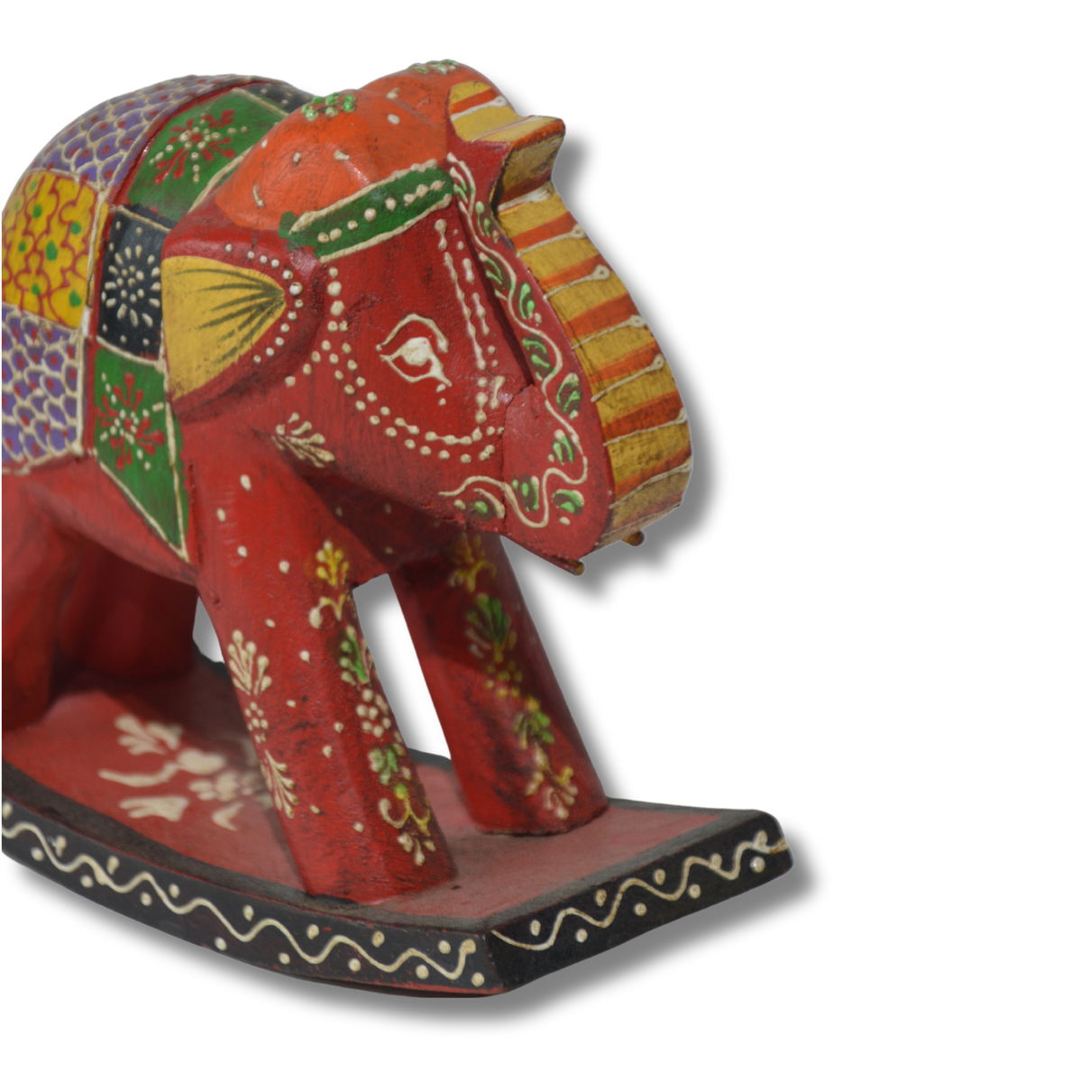 Elefante balancín madera decorativo madera teca rojo-2