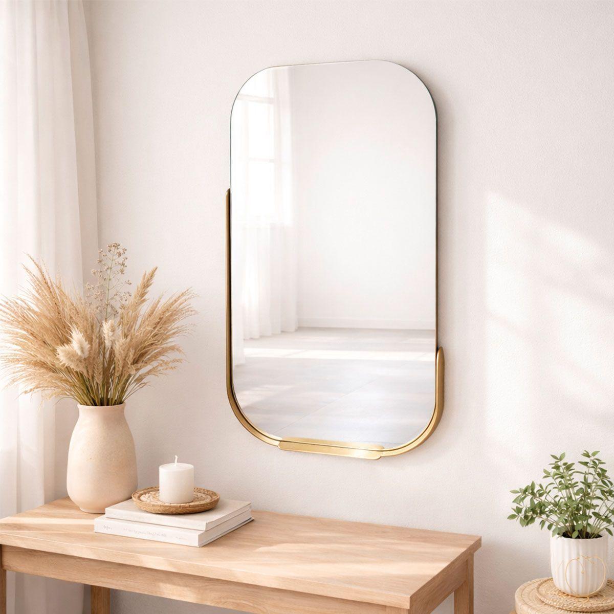 Espejo Polette con Marco Metálico Dorado y Espejo de 4 mm 51 × 10 × 92,5 cm.-2