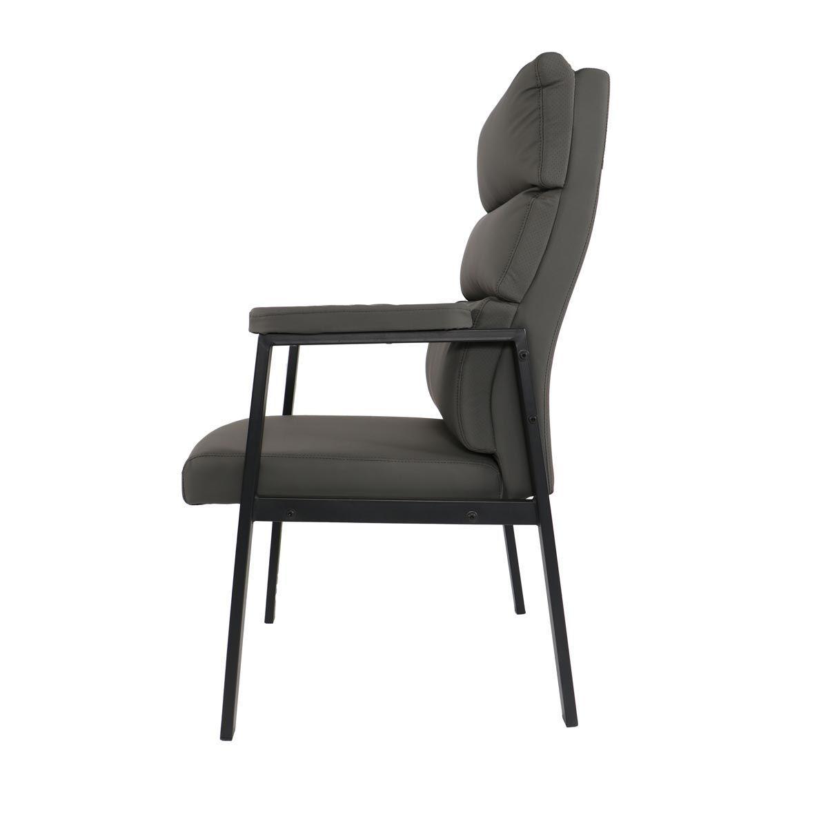Silla ejecutiva Hamilton Eco-Cuero + acero negro opaco-2