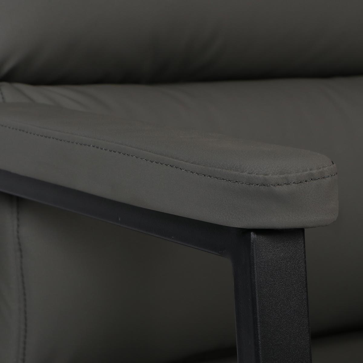 Silla ejecutiva Hamilton Eco-Cuero + acero negro opaco-4