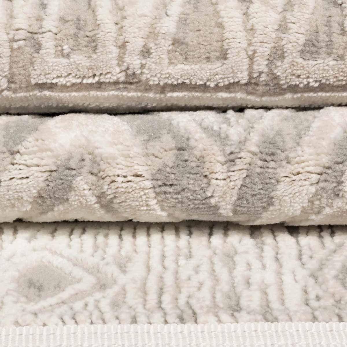 Alfombra Turca Vaivien Rectangular Poliéster Beige con Blanco 160 x 230 cm-2