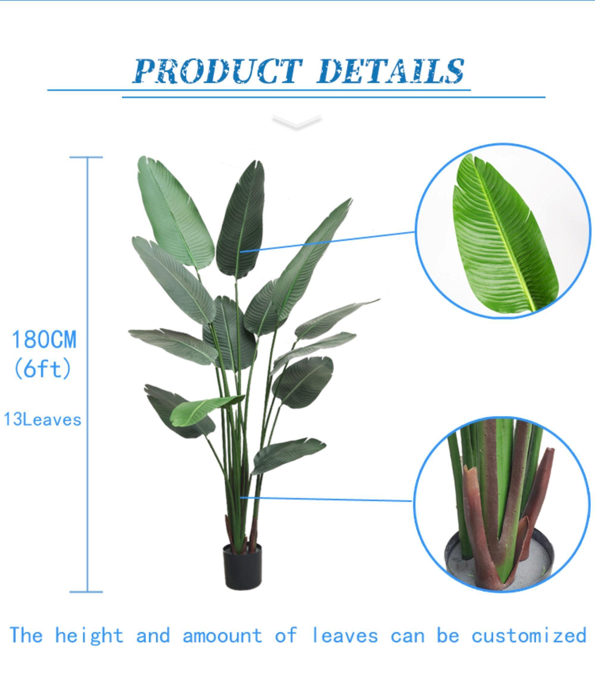 Palmera Artificial bird of paradise 180cm 13 hojas-2