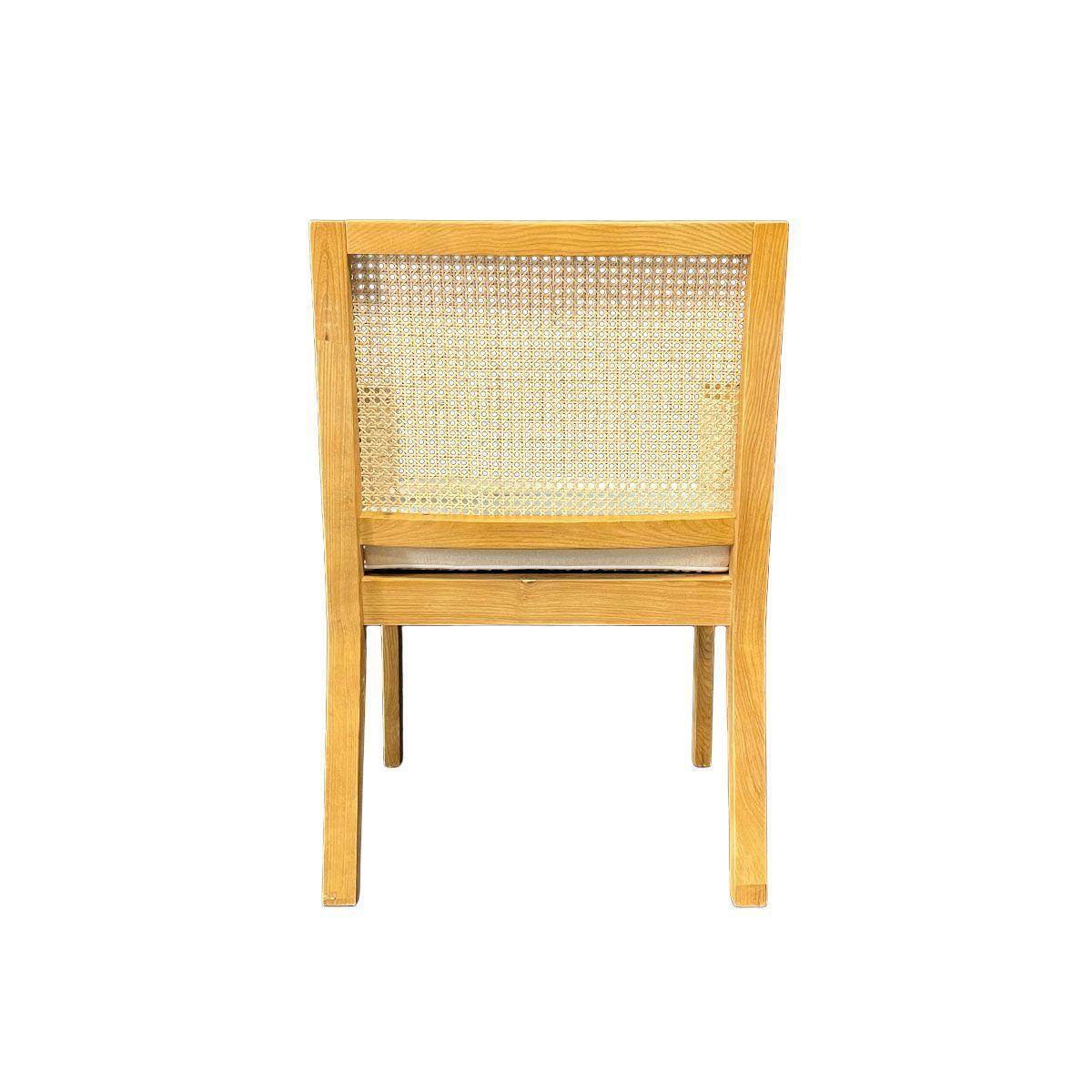 Silla New Naura Con Brazos Madera de Fresno y Ratán Natural con Cojín Incluido-4