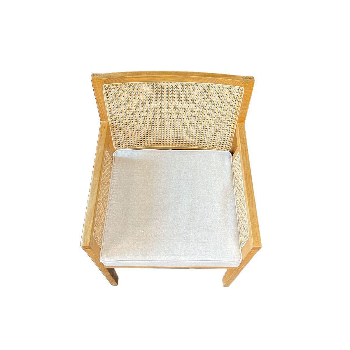 Silla New Naura Con Brazos Madera de Fresno y Ratán Natural con Cojín Incluido-5