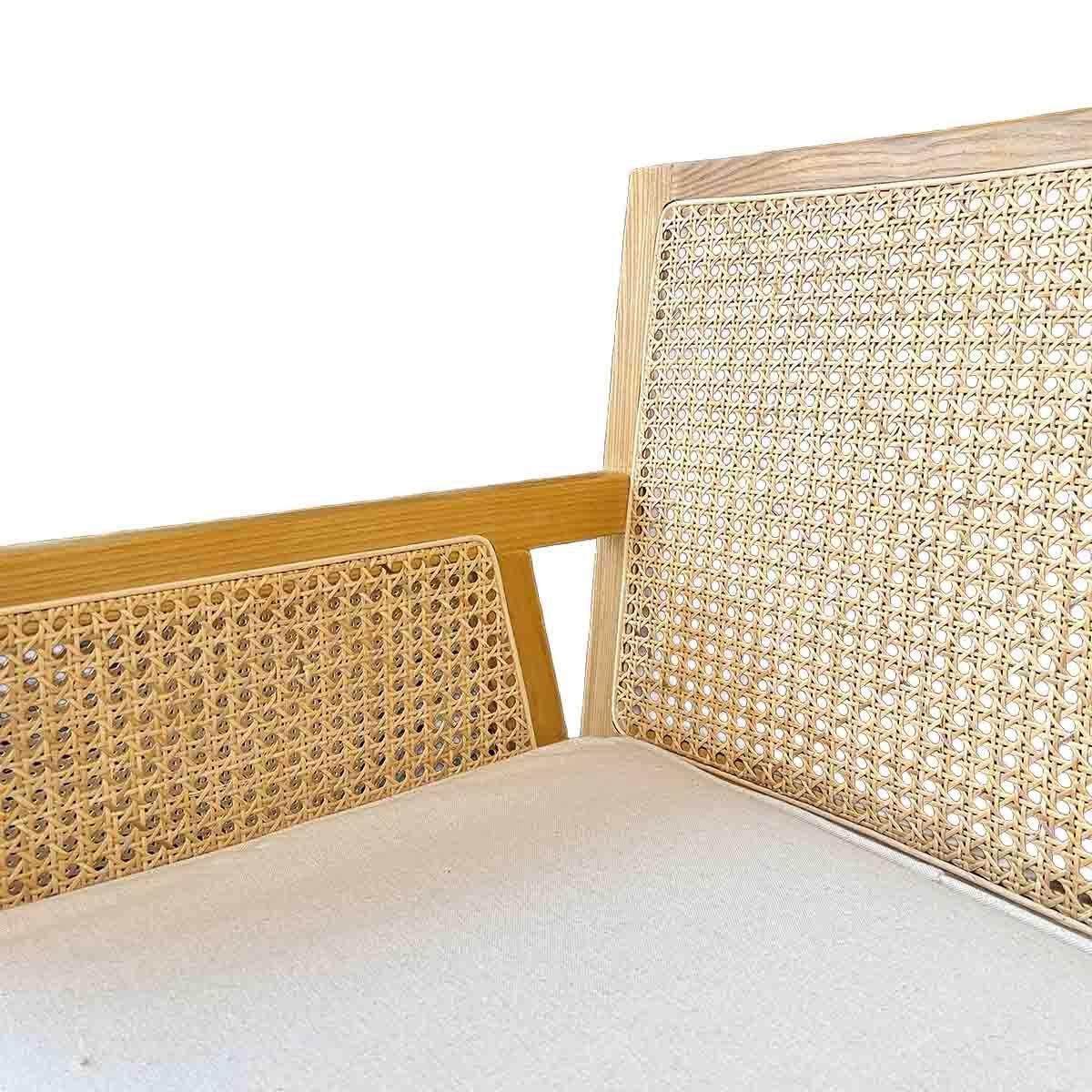 Silla New Naura Con Brazos Madera de Fresno y Ratán Natural con Cojín Incluido-6