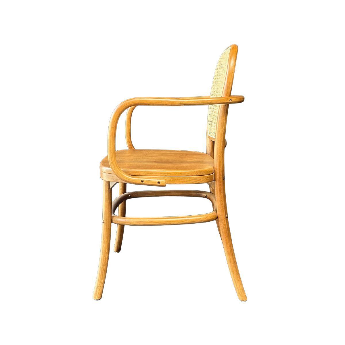 Silla Kevin Con Brazos en Madera de Haya y Respaldo de Ratán Natural-3
