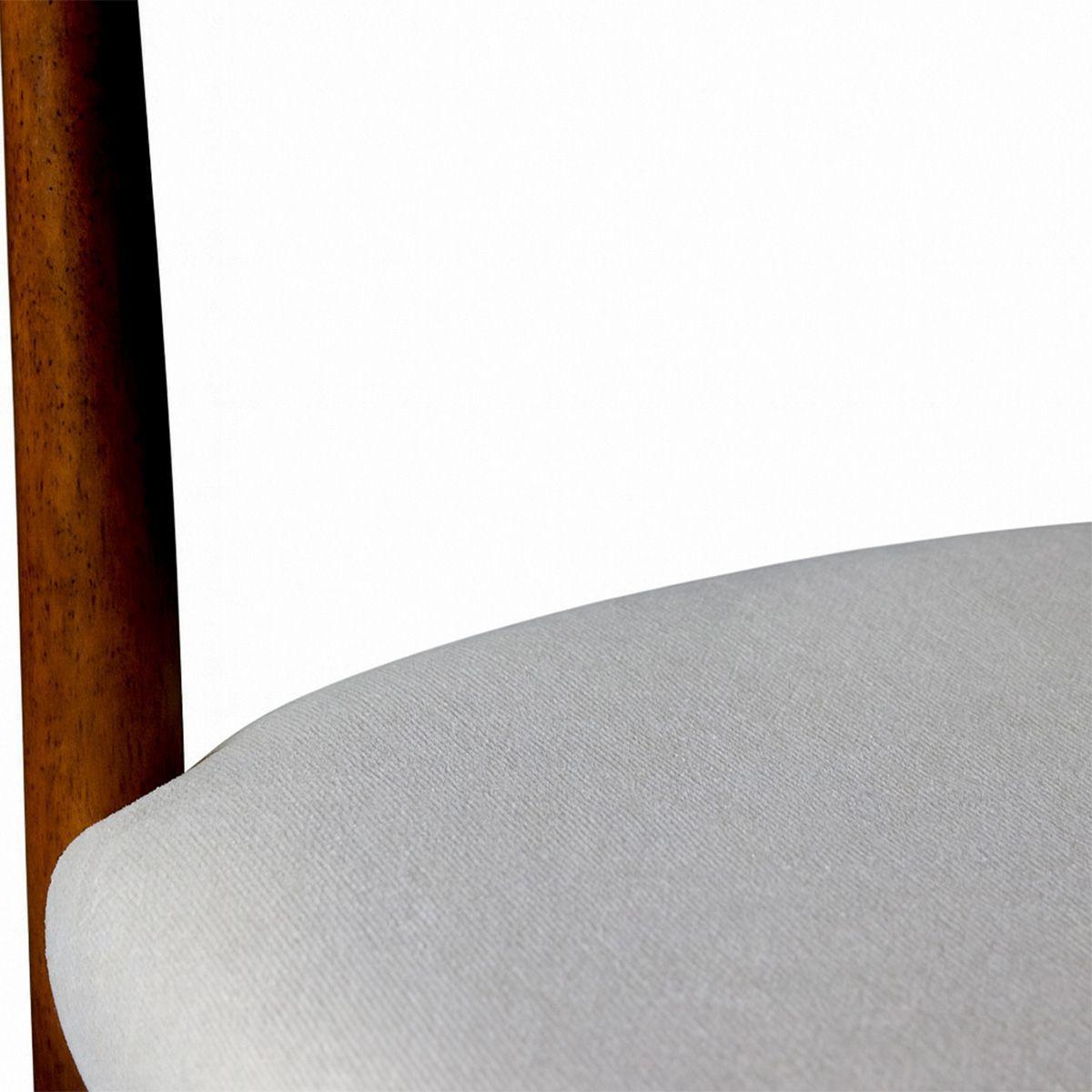 Silla Juliet Madera Caucho Walnut Asiento Lino 58x55x80 cm -3