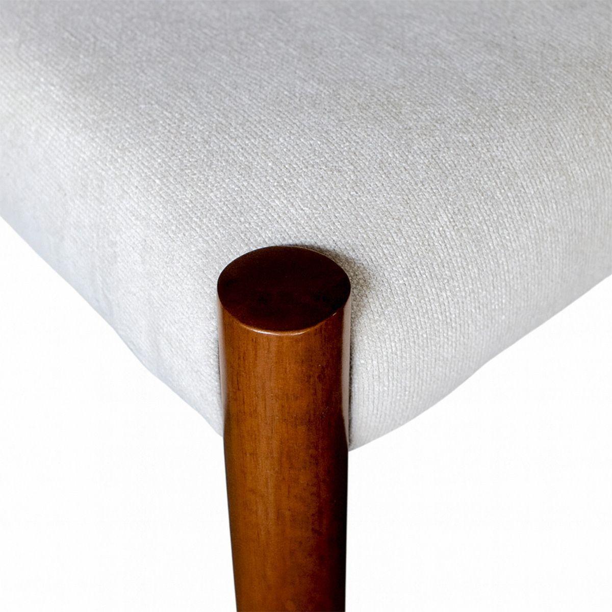 Silla Juliet Madera Caucho Walnut Asiento Lino 58x55x80 cm -4