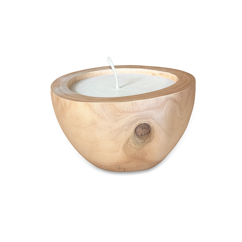 Vela Polux En Tronco De Madera Natural, Rústicas Y Acogedoras-2