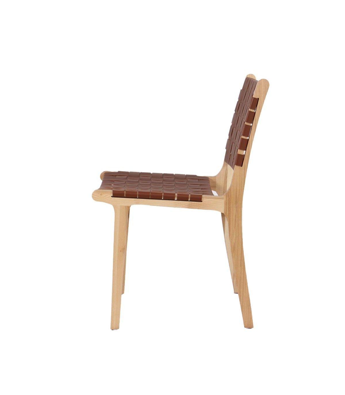 Silla Alice Ecocuero Trenzado Marrón 59 x 67 x 86cm-2