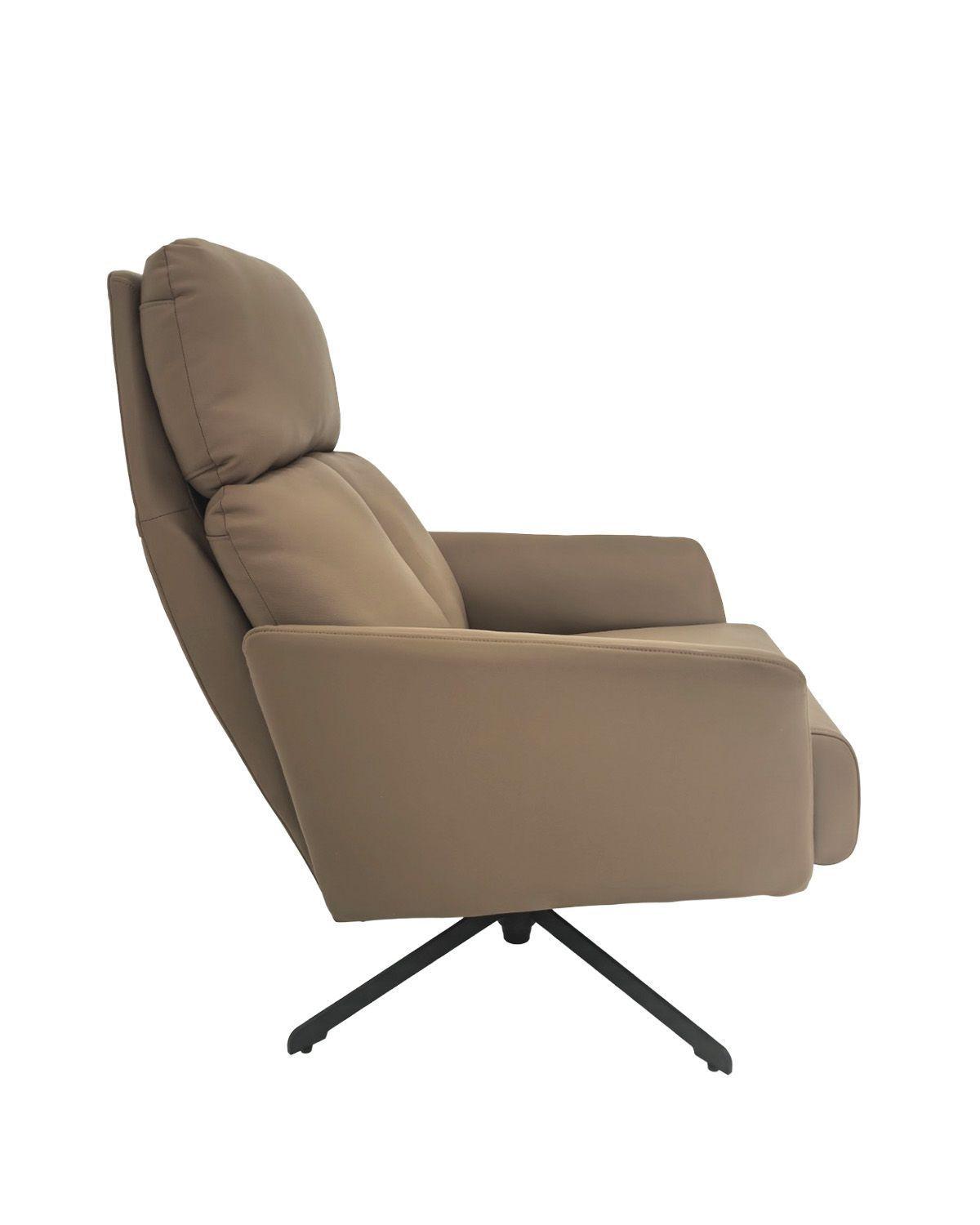 SILLON GIRATORIO SILVERSTONE EN ECO CUERO CAF Y ACERO NEGRO 87 52 98-2