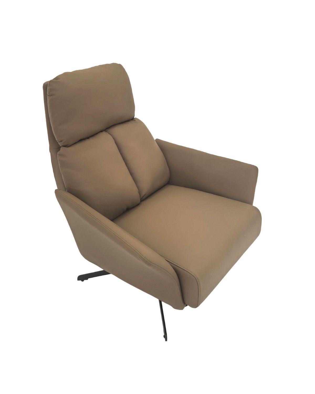 SILLON GIRATORIO SILVERSTONE EN ECO CUERO CAF Y ACERO NEGRO 87 52 98-3