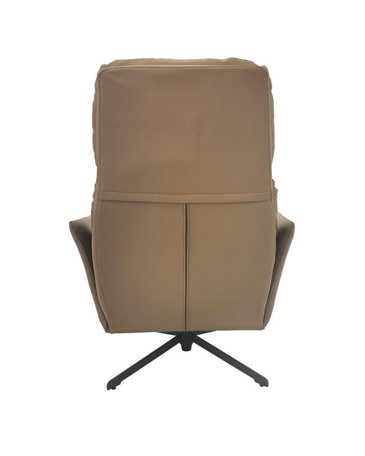 SILLON GIRATORIO SILVERSTONE EN ECO CUERO CAF Y ACERO NEGRO 87 52 98-5