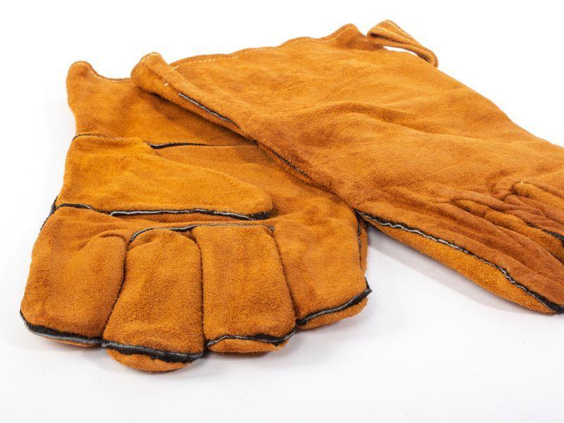 Par de Guantes de Cuero Gamuza para parrilla-2