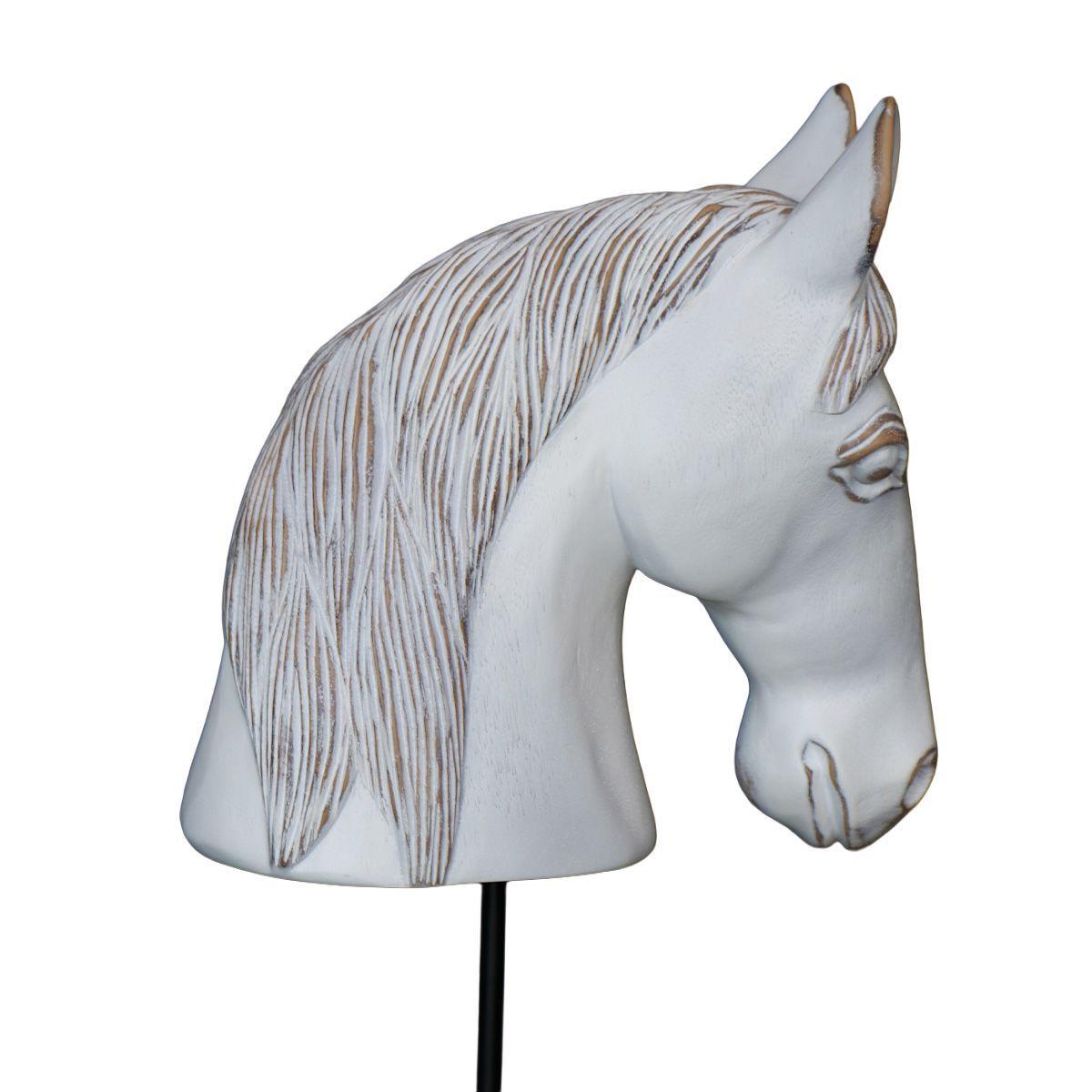 ADORNO CABALLO FRISON BLANCO POLIRESINA BASE FIERRO 30 x 19,5 x 52 CM-2