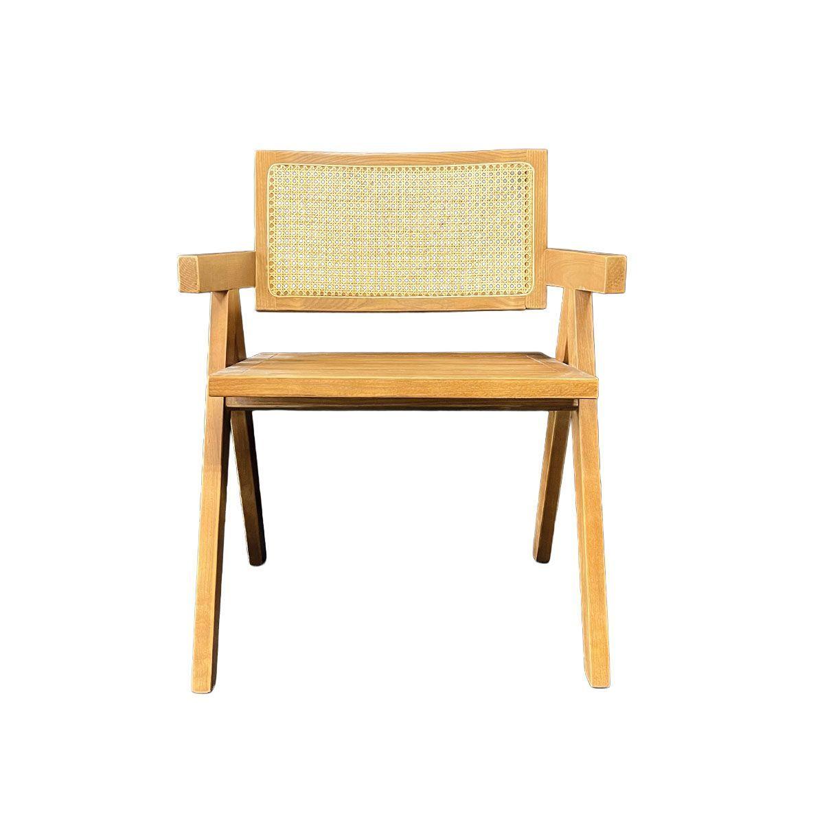 Silla Aurora Plus con Apoyabrazos en Madera de Fresno Natural y Respaldo de Ratán-2