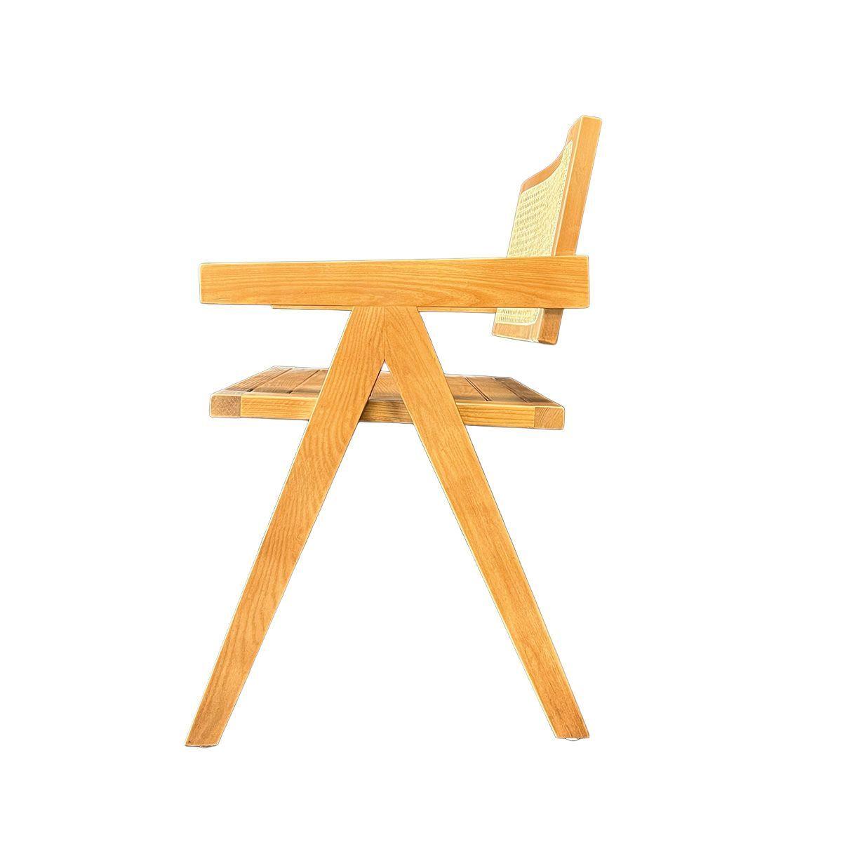 Silla Aurora Plus con Apoyabrazos en Madera de Fresno Natural y Respaldo de Ratán-3