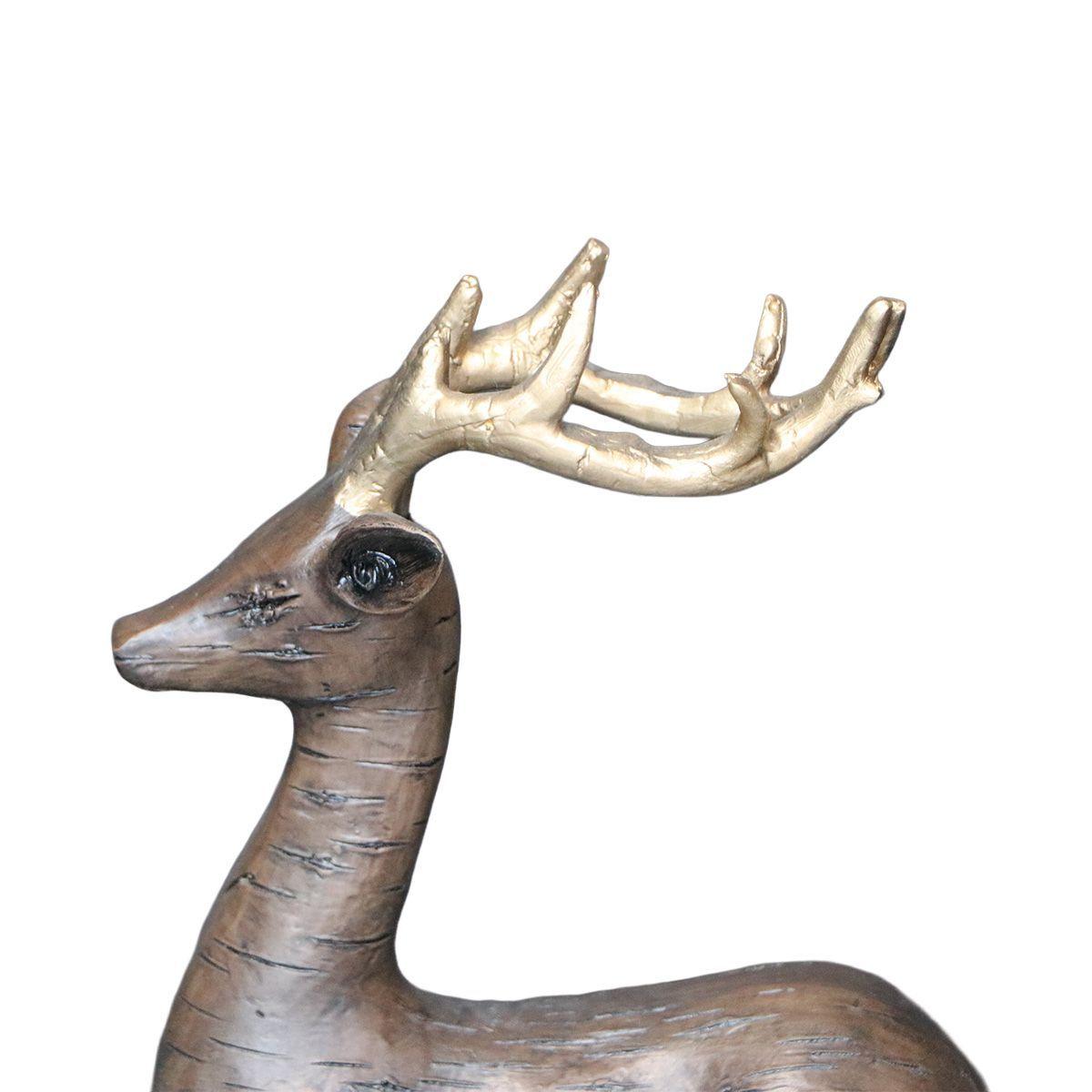 ADORNO VENADO BAMBI ACOSTADO POLIRESINA COÑAC 28 x 10 x 27 CM-3